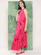 InWeave Women's Magenta Tie And Die Dress | Grocsy