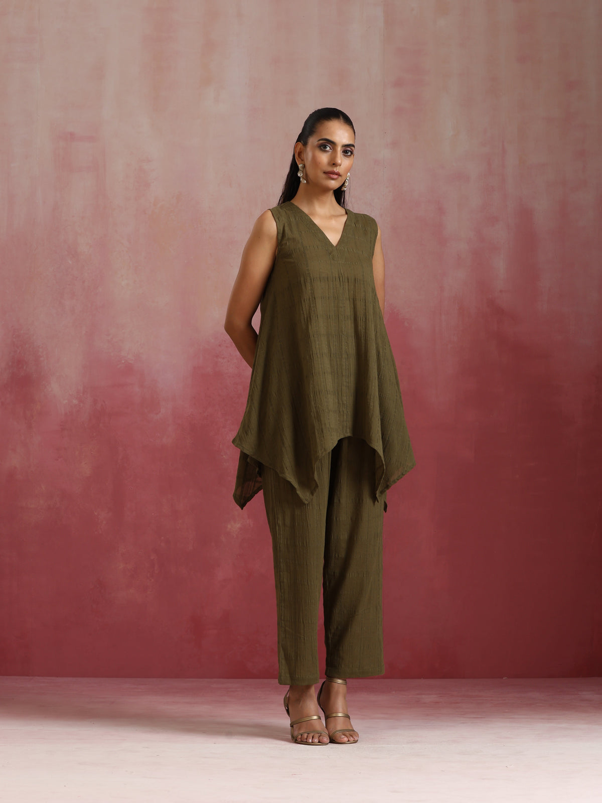 trueBrowns Olive Cotton Dobby Dobby Co-ord set | Grocsy
