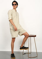 Fabmade Sandline Stripe Linen Co-Ord Set | Grocsy