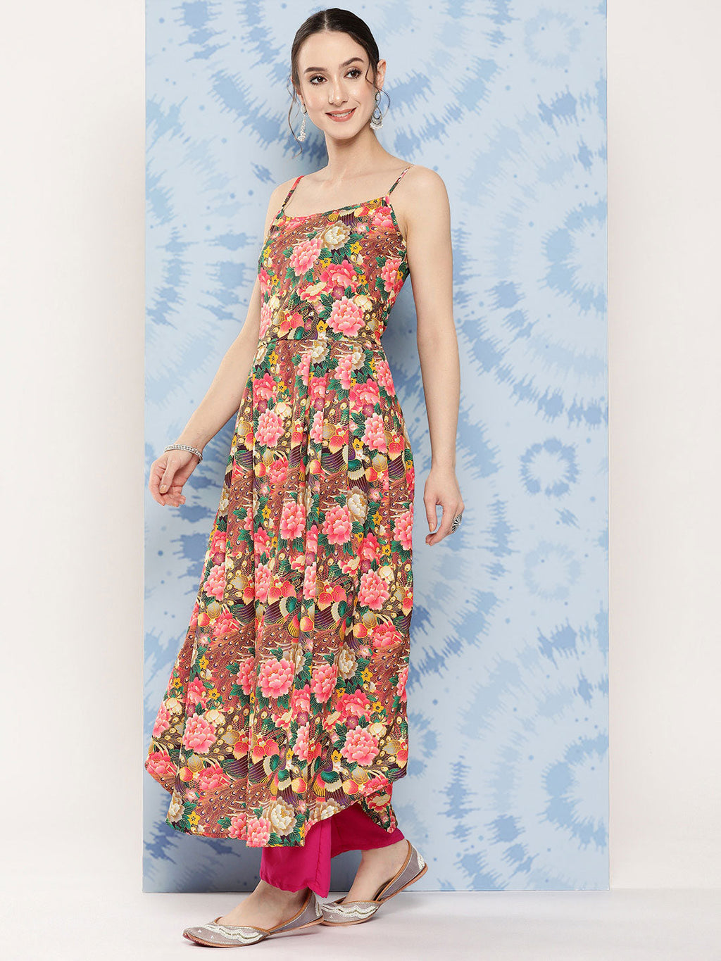 InWeave Women's Mutli Peacock Japanese Art Strappy Set | Grocsy