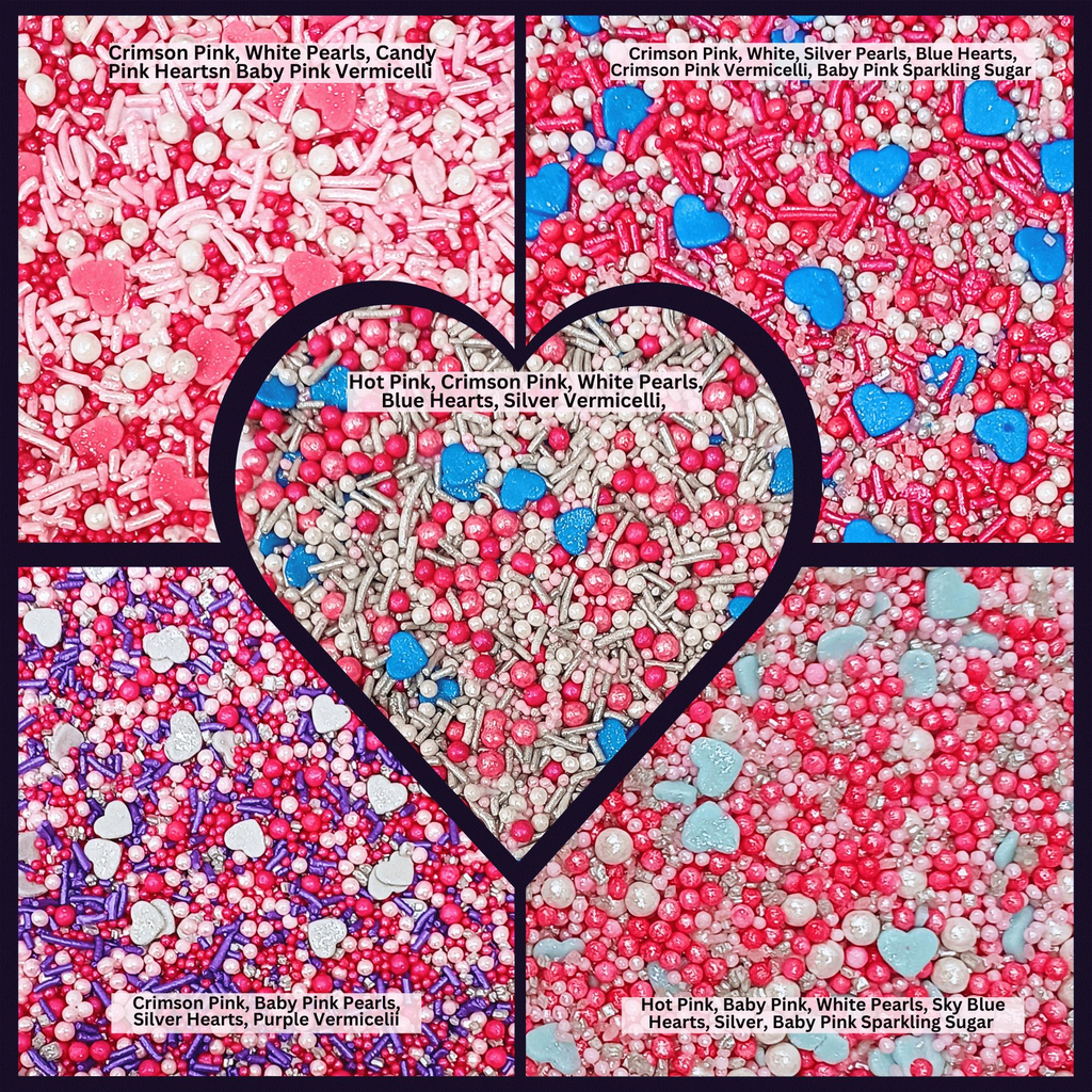 Confect Valentine Sprinkles | 16 Edible Decoration for Baking & Dessert | Grocsy