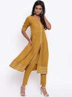 trueBrowns Pure Cotton Gota Slit Kurta Set | Relove | Grocsy