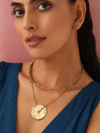 trueBrowns Brass Circular Layererd Necklace | Grocsy