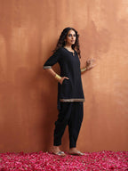 trueBrowns Black Cotton Co-ord Set | Grocsy