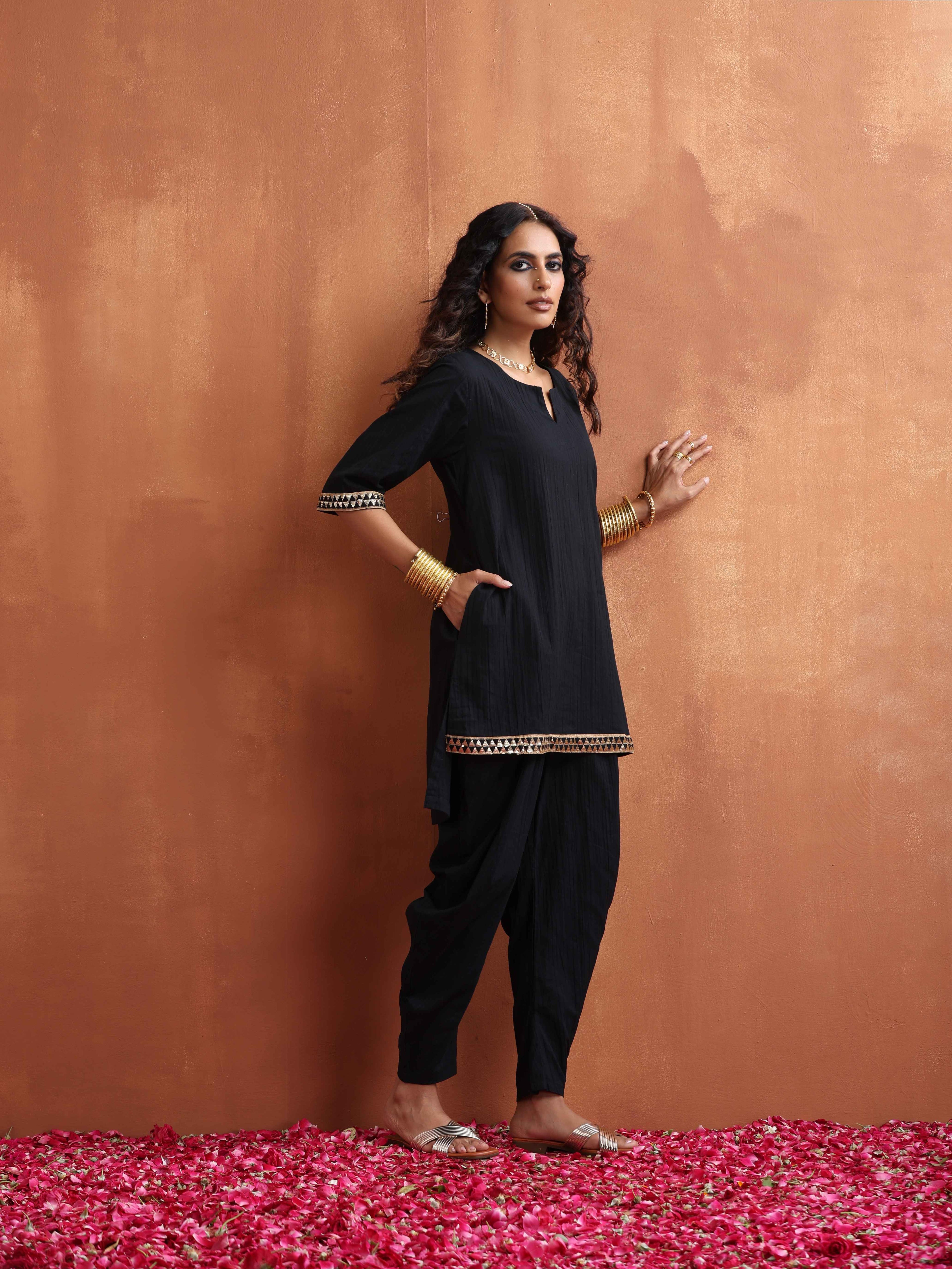 trueBrowns Black Cotton Co-ord Set | Grocsy