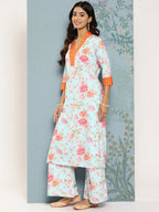 Ahalyaa Floral Printed Kurta With Palazzos | Grocsy