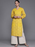 Ahalyaa Ethnic Motifs Printed Puff Sleeves Gotta Patti Kurta | Grocsy