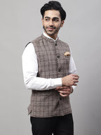 Even Apparels Men's Beige Pure Wool Nehru Jacket | Grocsy