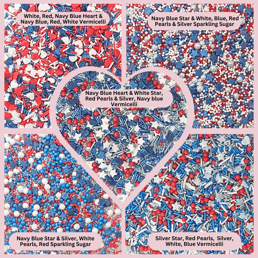 Confect Mix Heart & Star Patriotic Sprinkles | Grocsy
