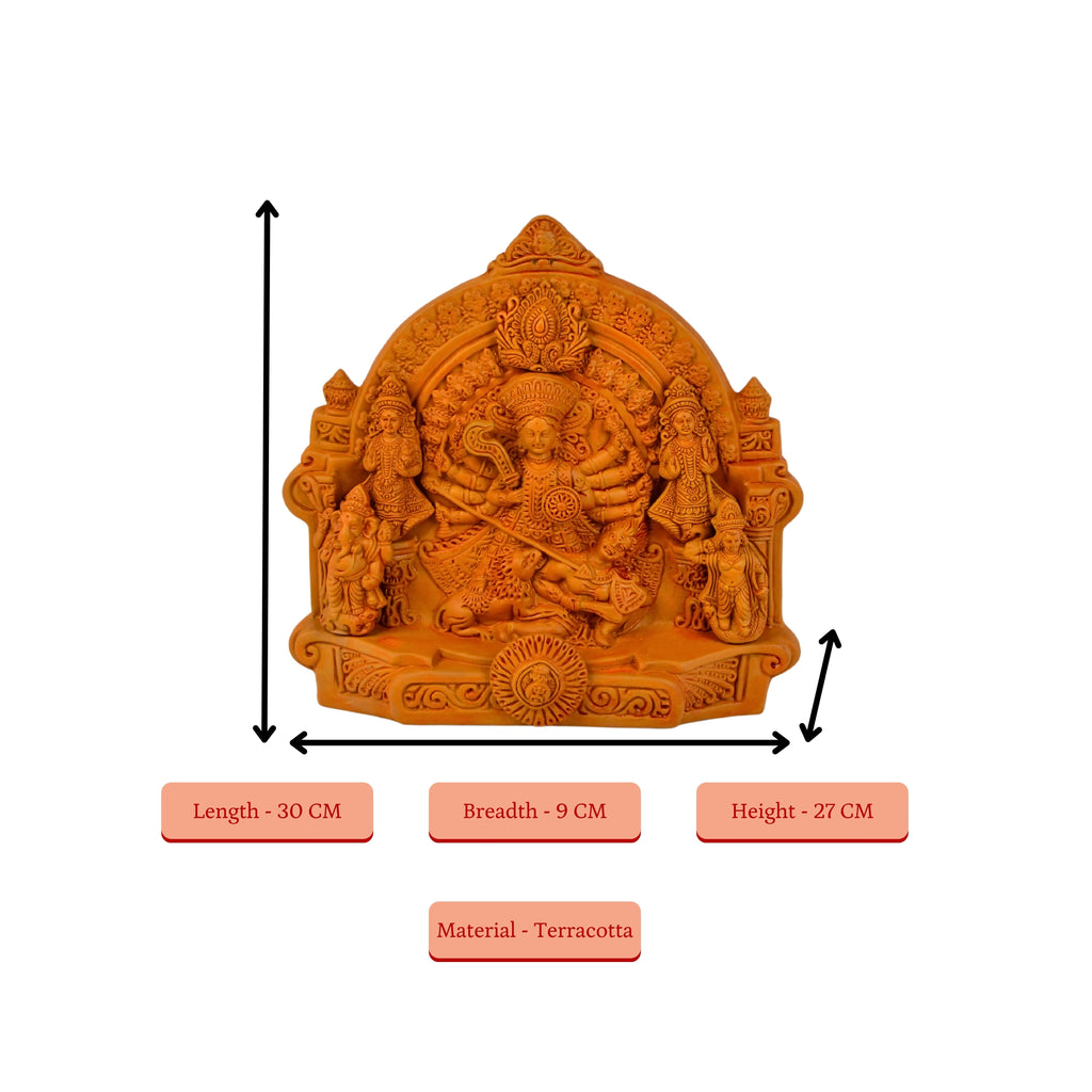 Sowpeace Premium Large Terracotta Durga Tabletop Decor | Grocsy