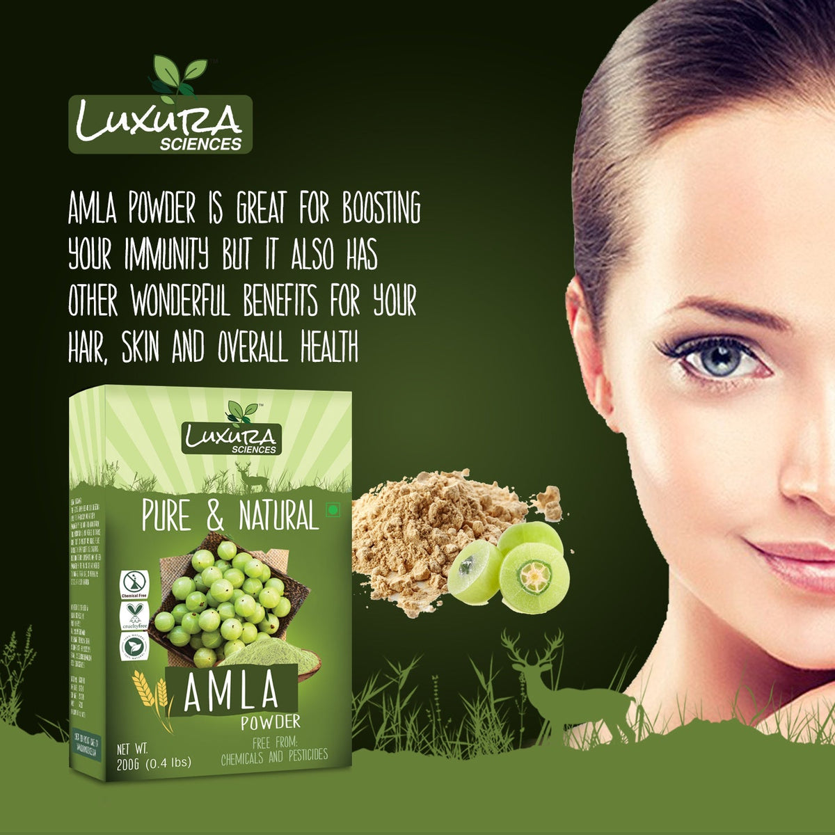 Luxura Sciences Pure Amla Powder For Hair Growth | Grocsy