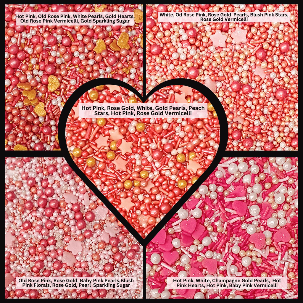 Confect Valentine Sprinkles | 13 Edible Decoration for Baking & Dessert | Grocsy