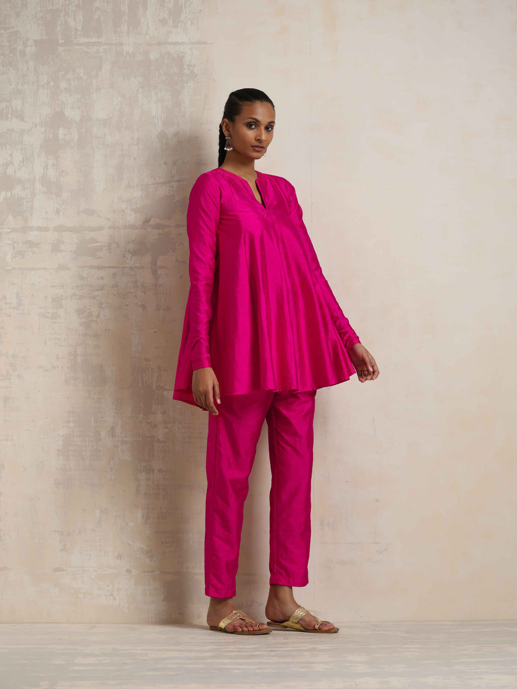 trueBrowns Pink Silk Co-ord Set | Grocsy