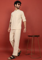 Fabmade Ivory Ease Short Kurta Co-Ord Set | Grocsy