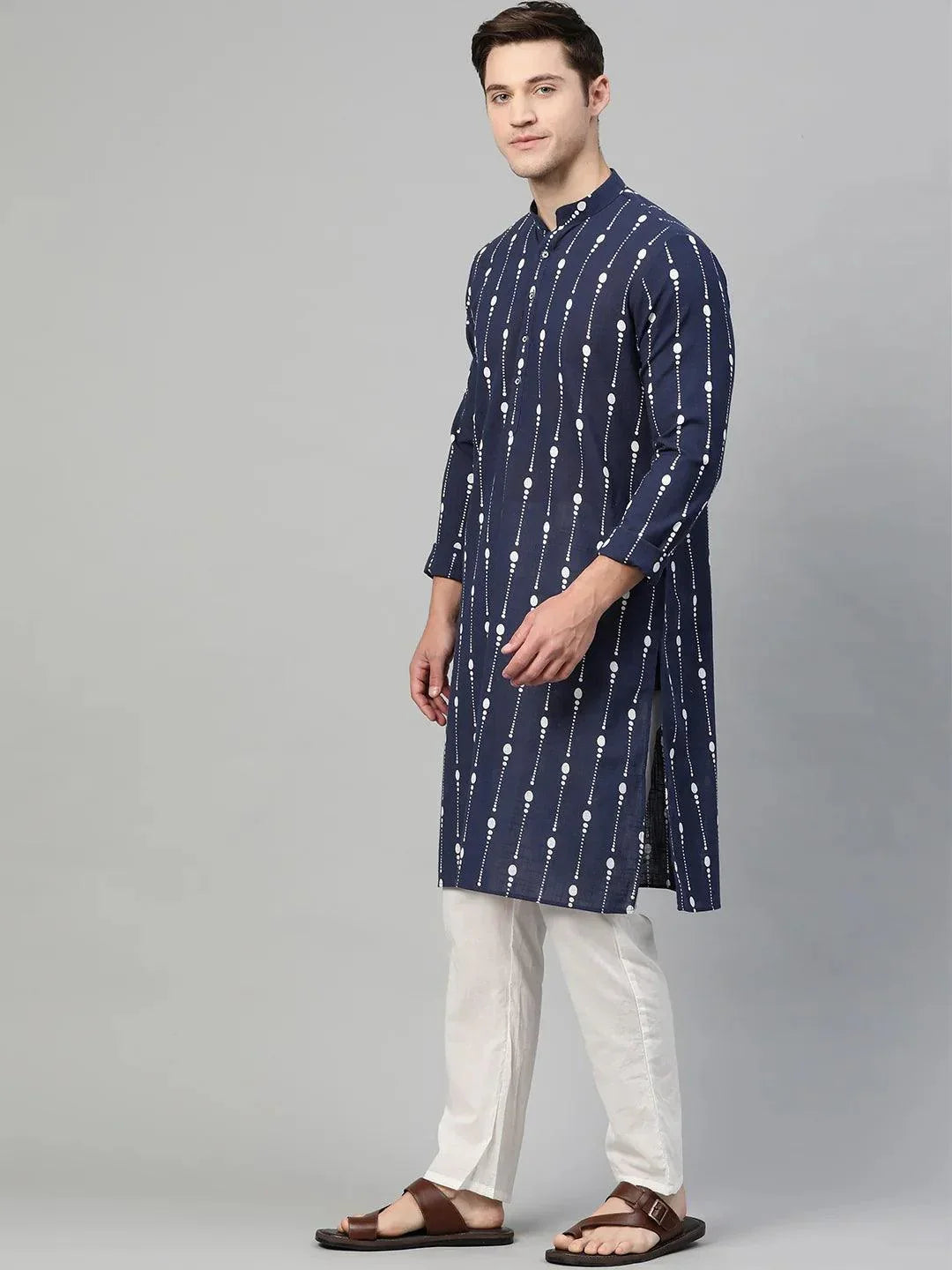 Fabmade Men Printed Straight Kurta | Grocsy