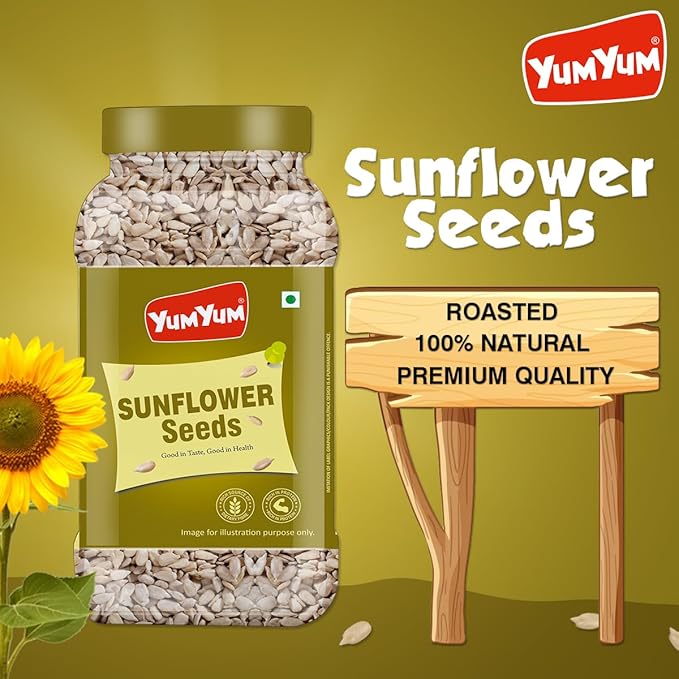 Yum Yum Roasted & Salted Sunflower Seeds Jar | Grocsy