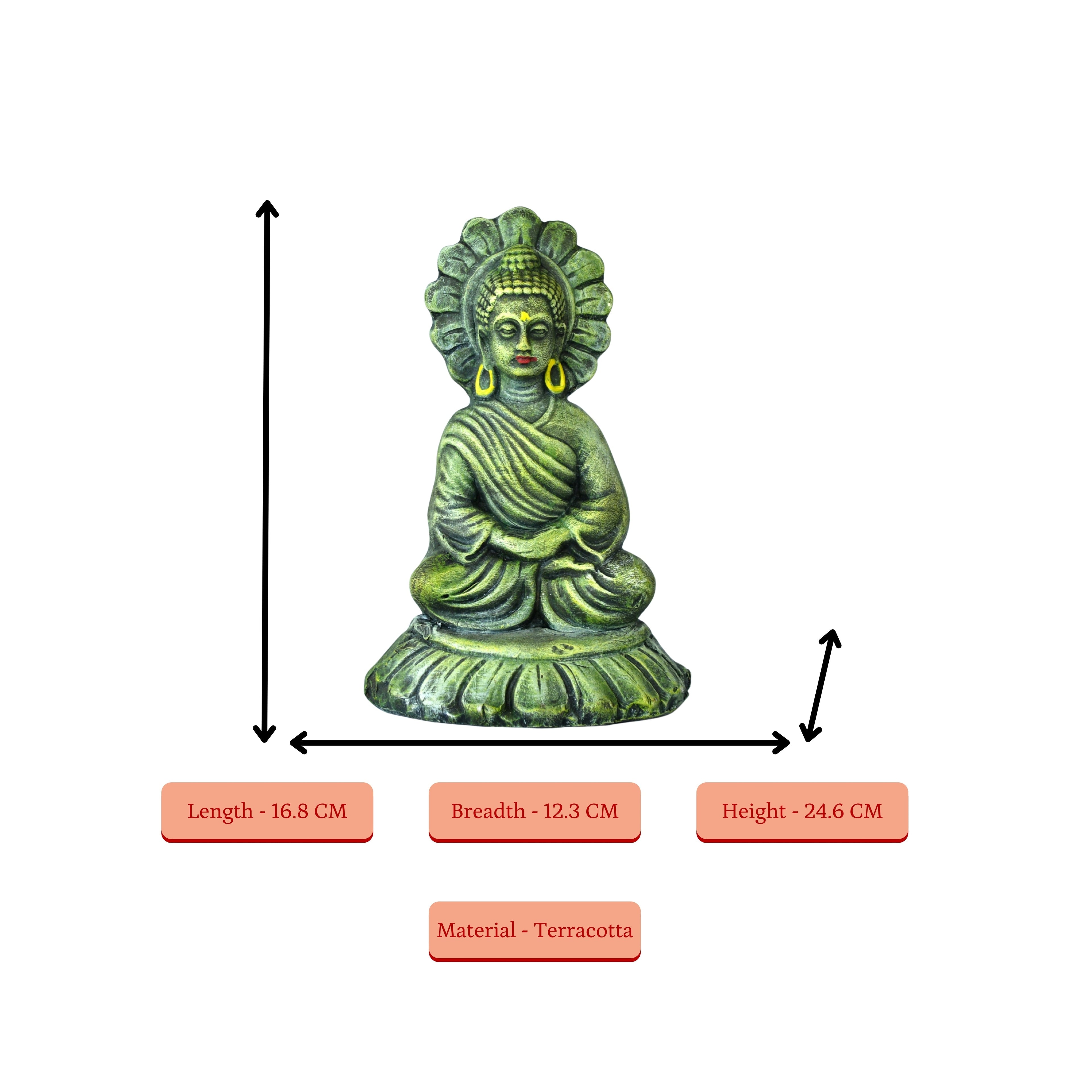 Sowpeace Premium Terracotta Meditating Buddha on Lotus Tabletop | Grocsy