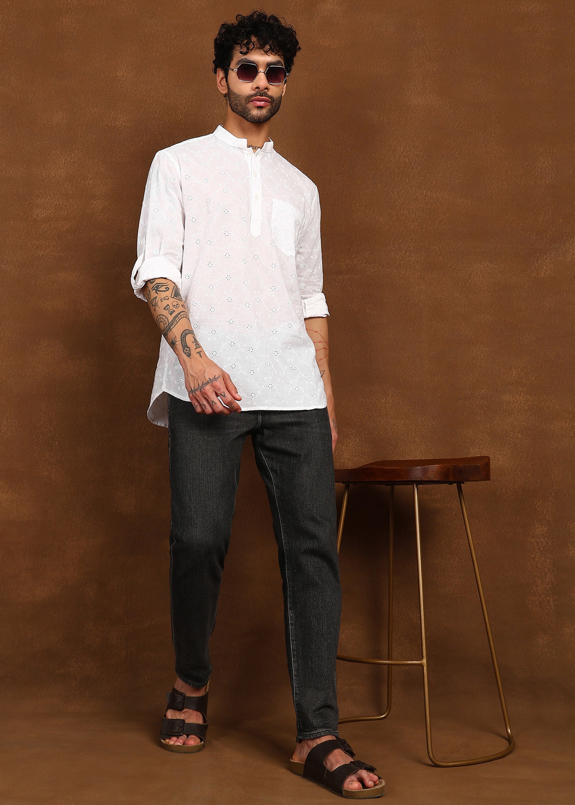 Fabmade Whisper Weave Linen Short Kurta | Grocsy