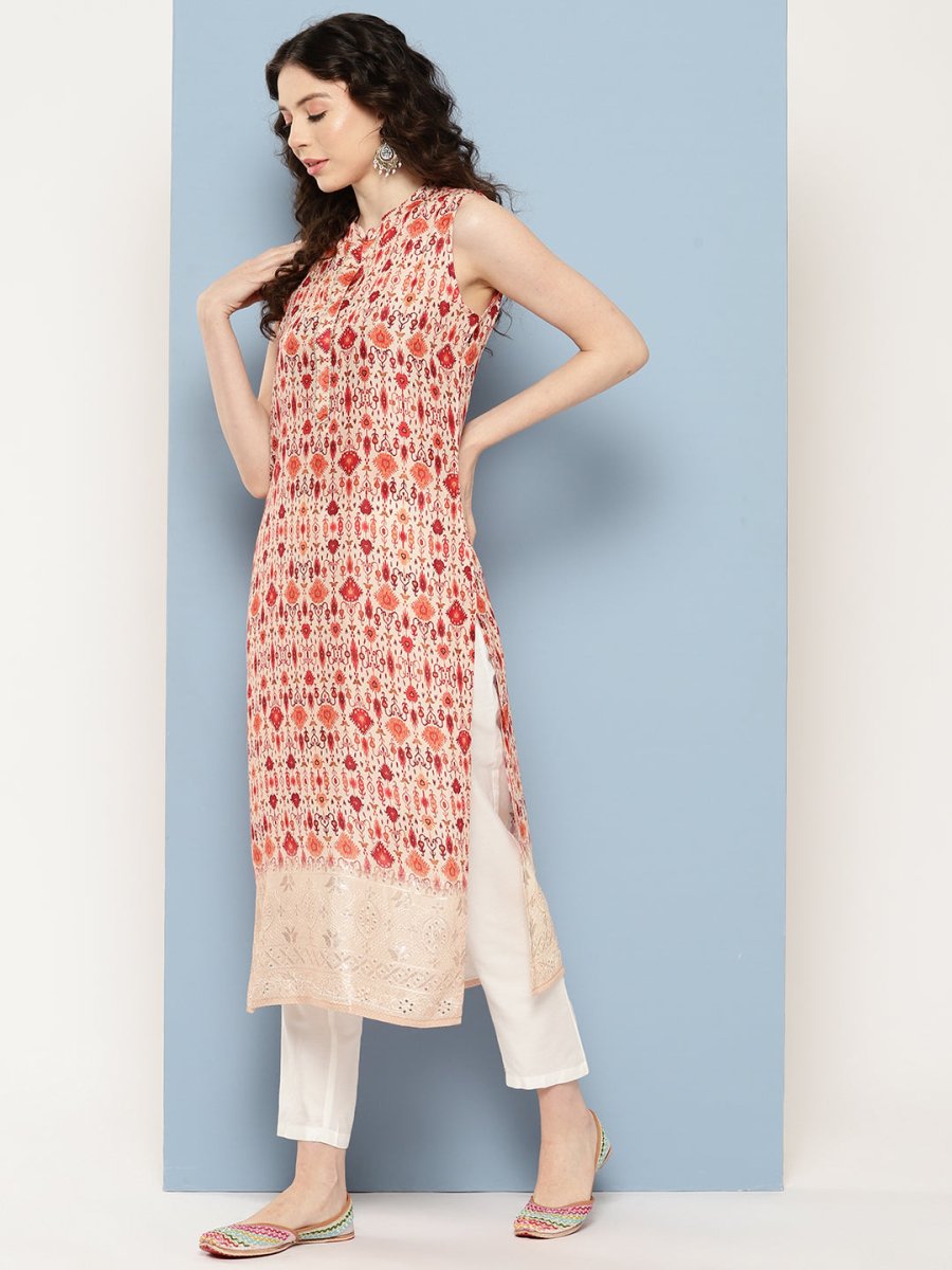 Ahalyaa Women Ethnic Motifs Embroidered Gotta Patti Kurta | Grocsy