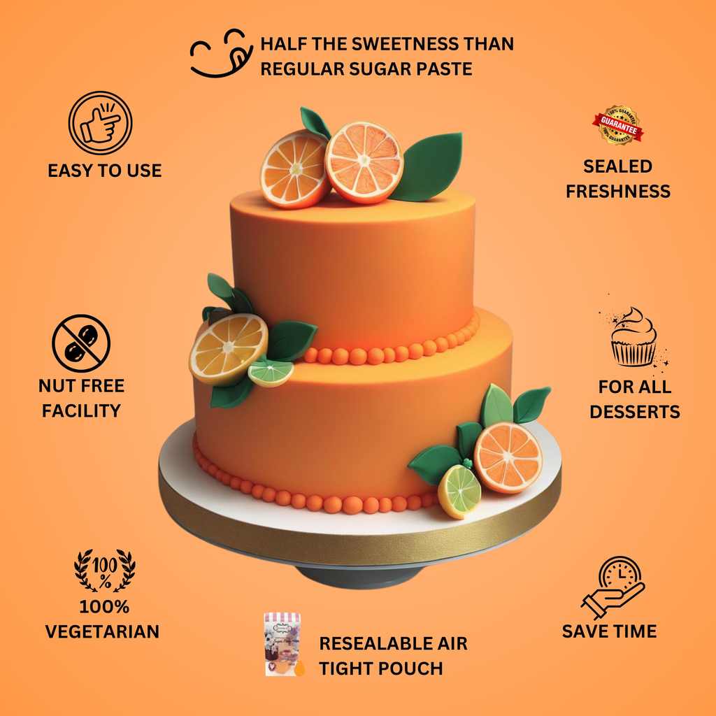 Confect Citrus Orange Fondant | Edible Sugarpaste | Grocsy