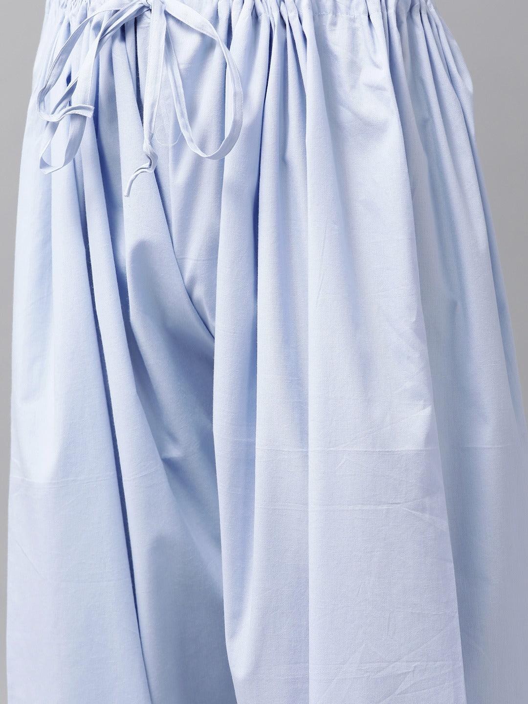 Fabmade Men Sky Blue Pathani Suits | Grocsy