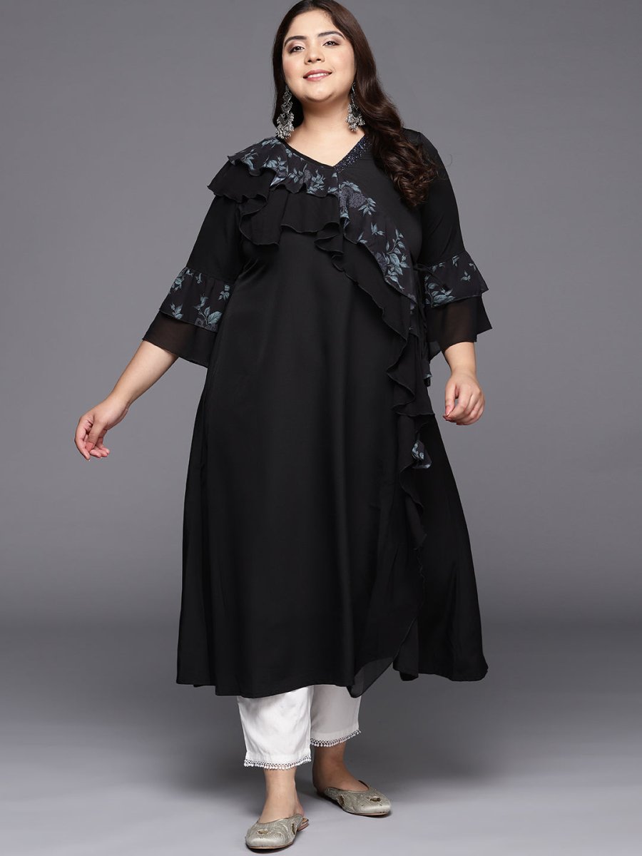 Ahalyaa Floral Bell Sleeves Kurta | Grocsy