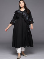 Ahalyaa Floral Bell Sleeves Kurta | Grocsy