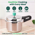 The Indus Valley RapidCuk Tri-ply Stainless Steel Pressure Cooker, Premium Quality, 3 Layer Thick Body, Heavy Bottom, 100% Safe, ISI Certified, Induction & Gas, 2/3/5L | Grocsy
