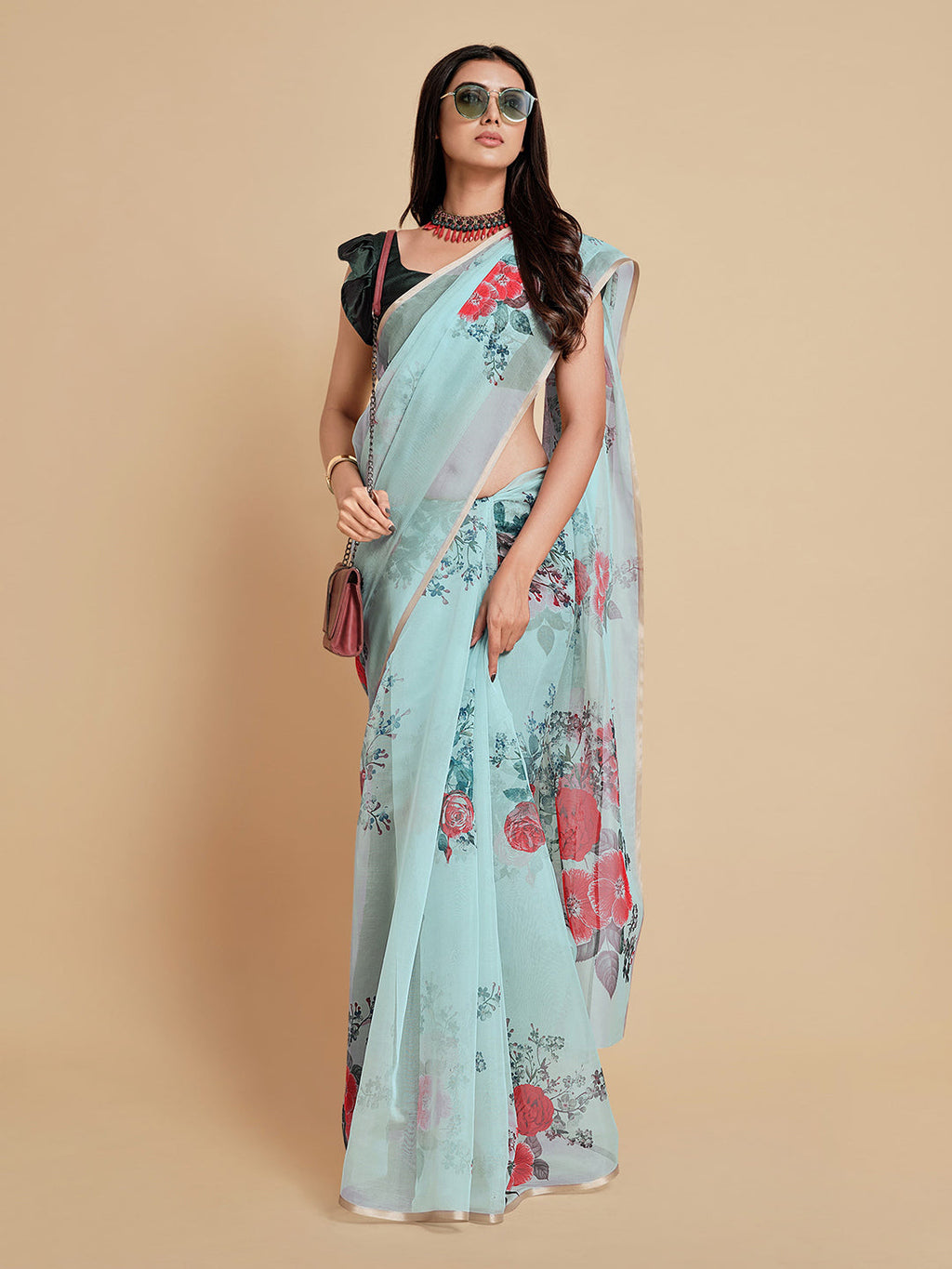 Sangria Women Blue Sarees | Grocsy
