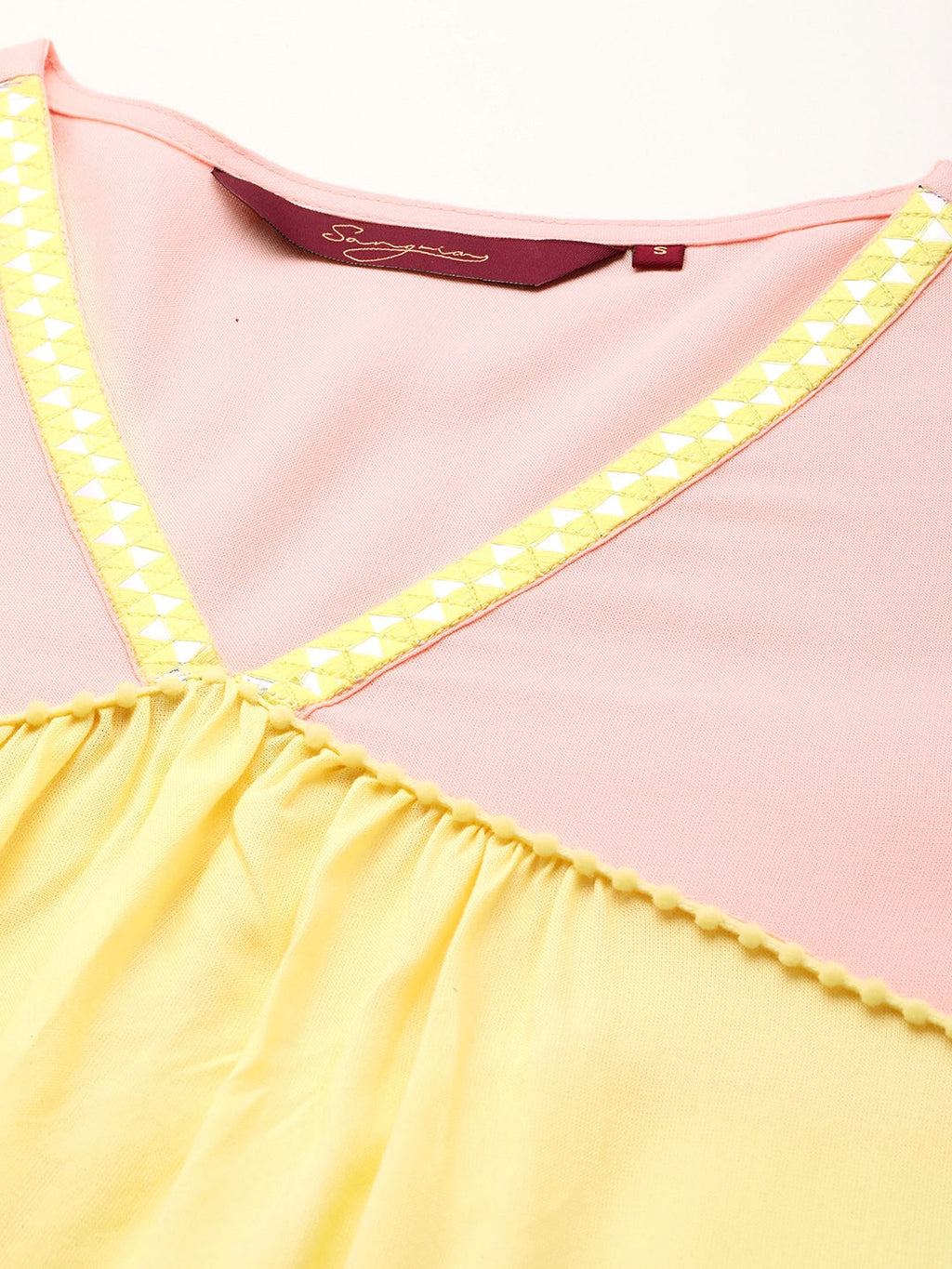 Sangria Colourblocked A-Line Kurta | Grocsy