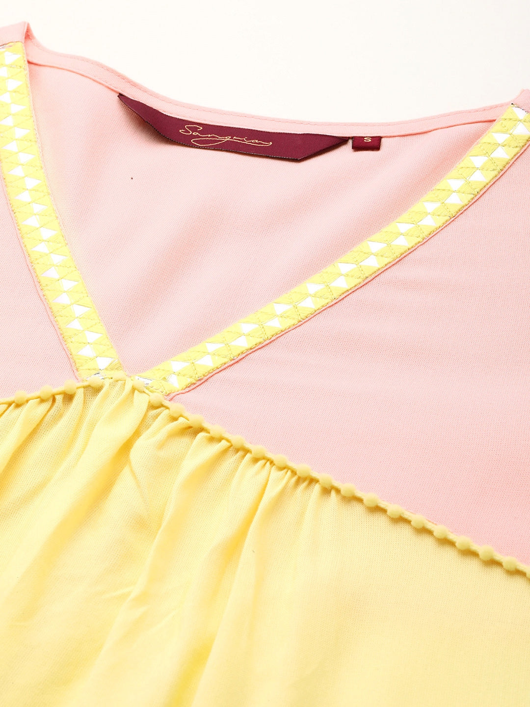 Sangria Colourblocked A-Line Kurta | Grocsy