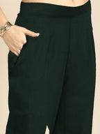 All About You Women Green & Gold-Toned Gotta Patti Kurta with Trousers & With Dupatta | Grocsy