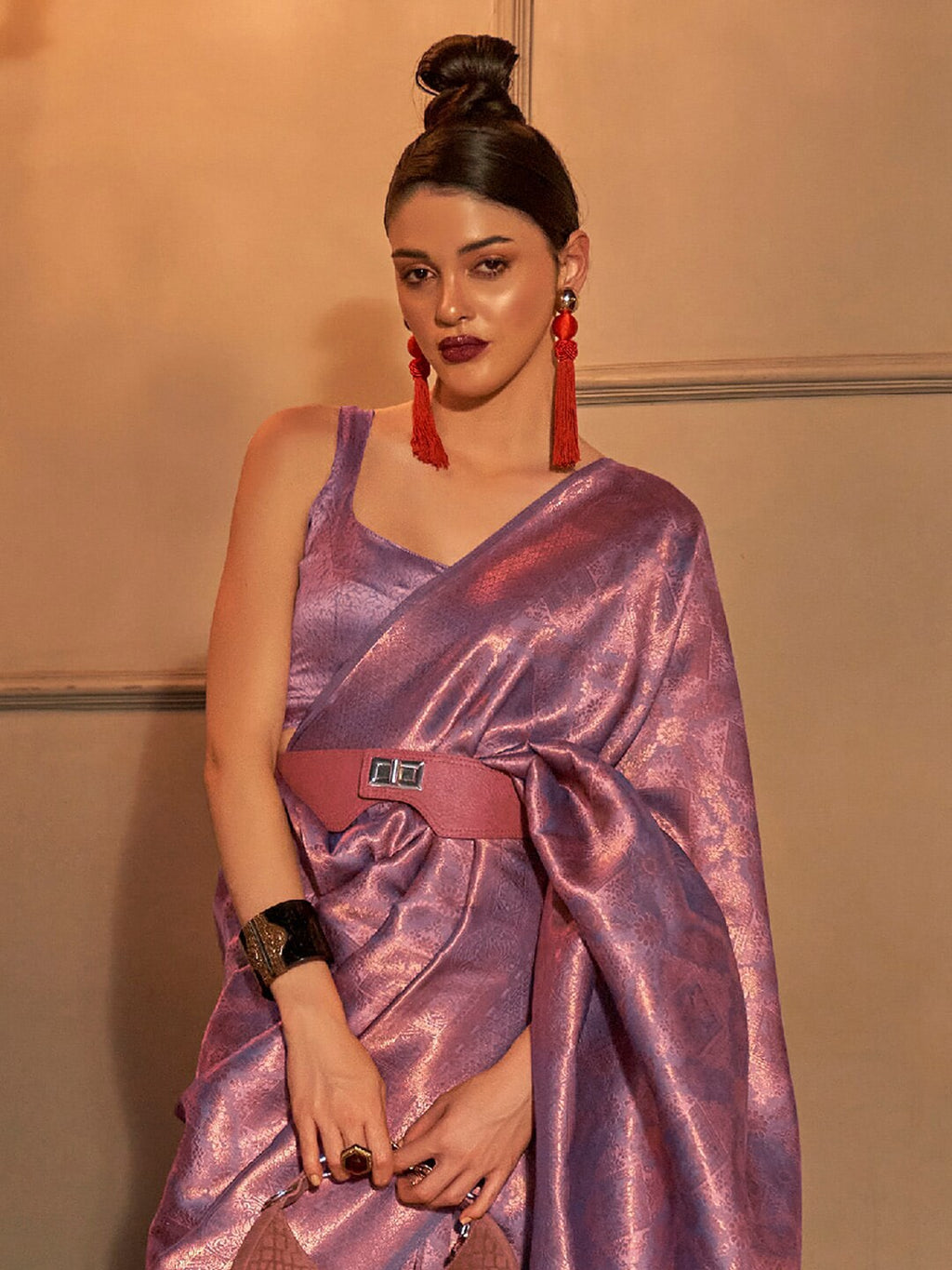 Saree Mall Woven Design Zari Silk Blend Kanjeevaram Saree | Grocsy