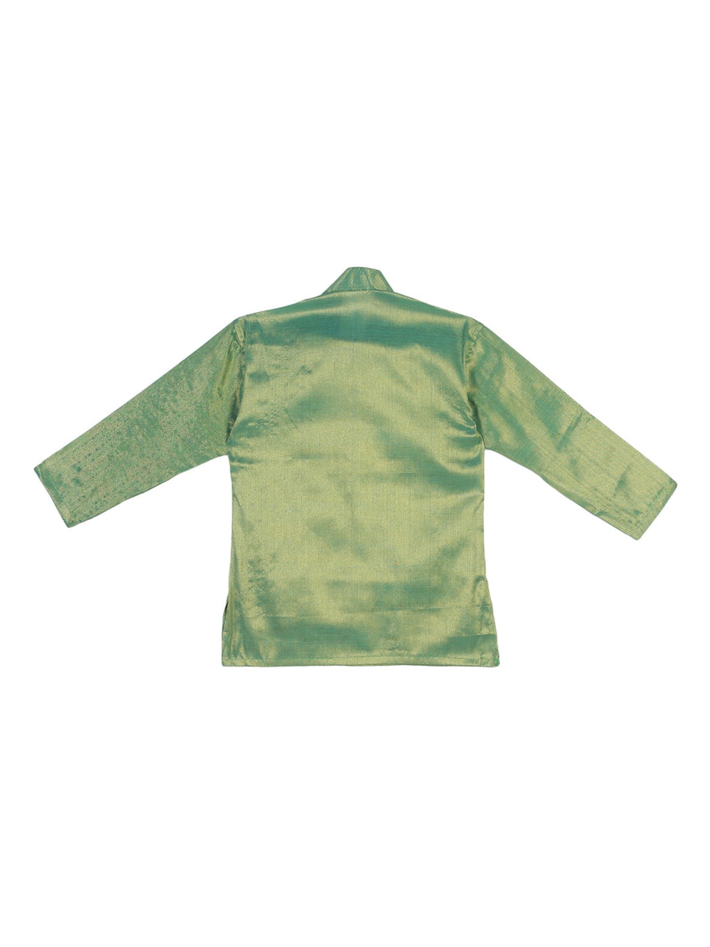 Sethukrishna Boys Green & Cream-Coloured Solid Kurta with Pyjamas | Grocsy