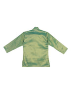 Sethukrishna Boys Green & Cream-Coloured Solid Kurta with Pyjamas | Grocsy