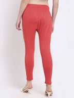 TAG 7 Women Pack Of 2 Peach & Black Solid Ankle-Length Leggings | Grocsy