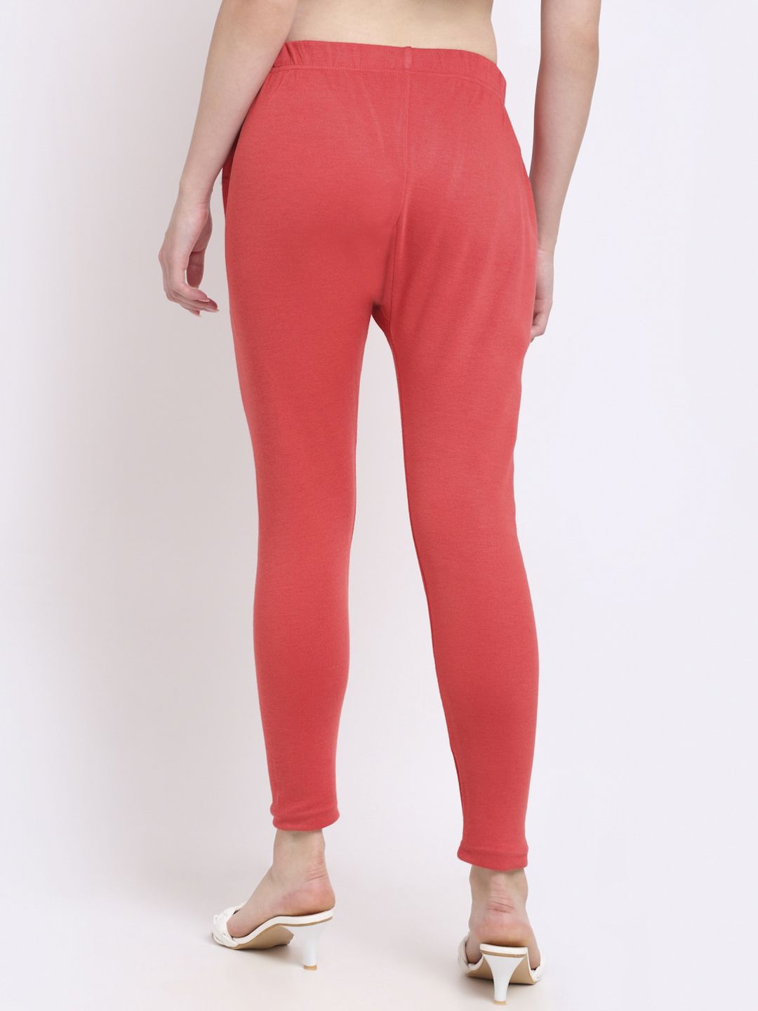 TAG 7 Women Pack Of 2 Peach & Black Solid Ankle-Length Leggings | Grocsy