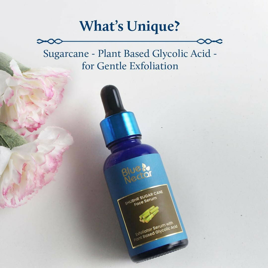 Blue Nectar AHA Exfoliator for Face with Plant Based Glycolic Acid from Sugarcane for Deep Exfoliation | Grocsy
