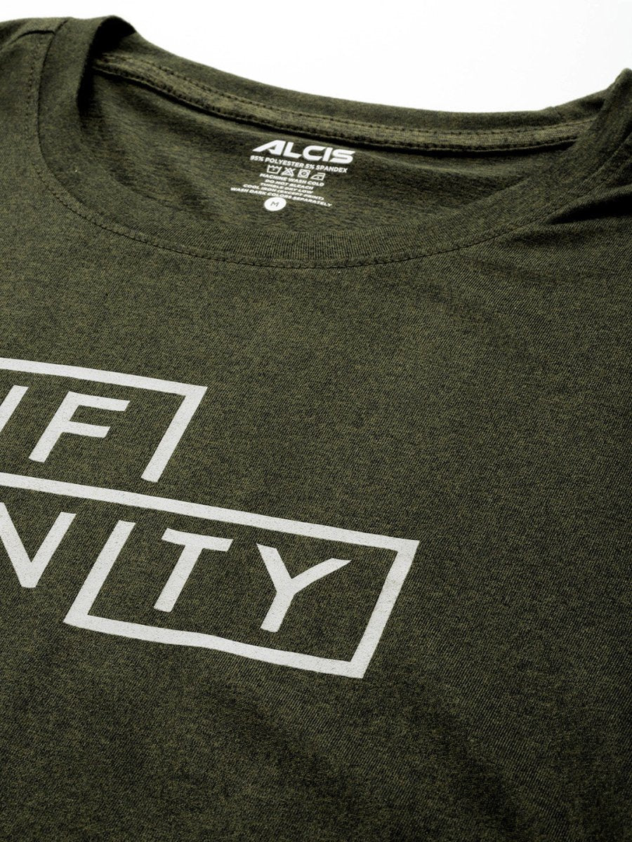 Alcis Typography Printed Anti Static Slim Fit T-shirt | Grocsy