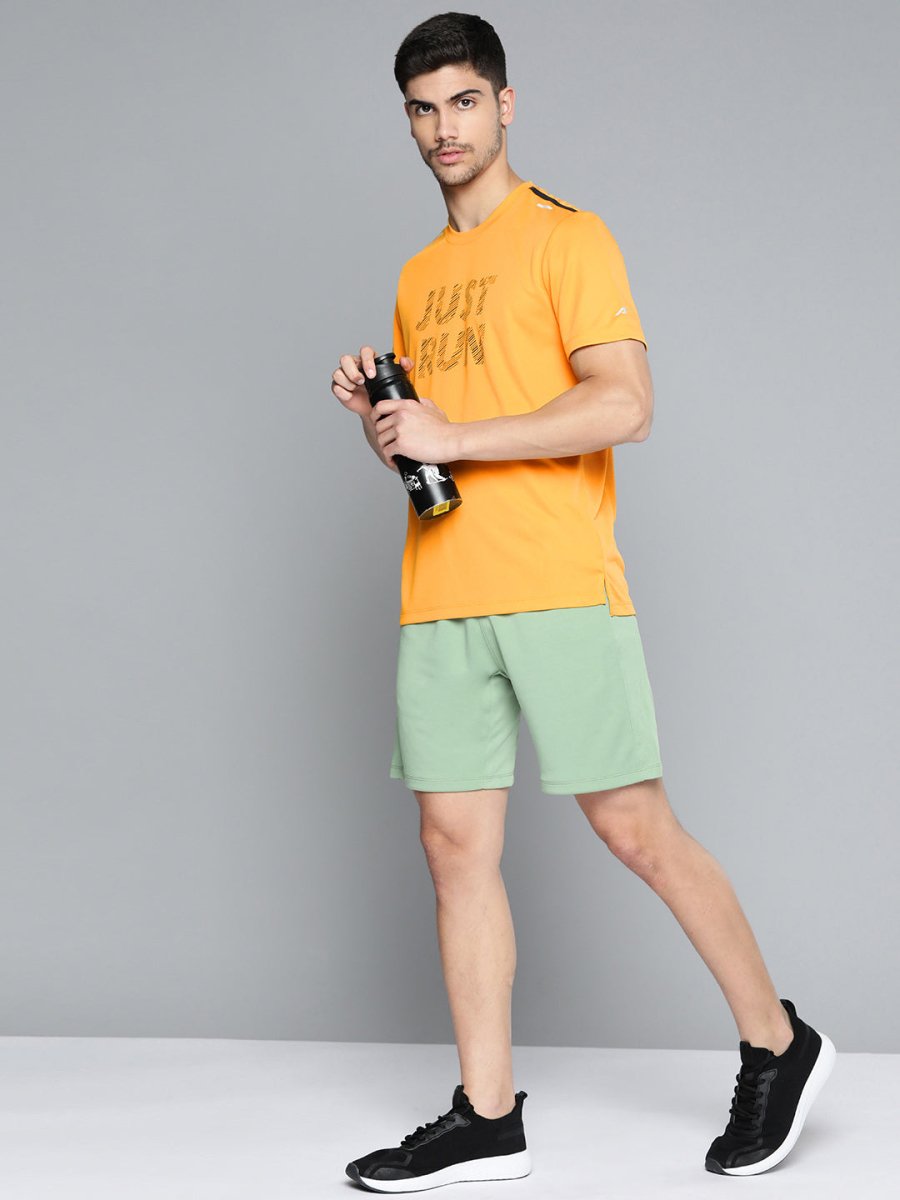Alcis Men Typography Printed Anti Static Slim Fit Sports T-shirt | Grocsy