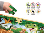 Webby Dinosaurs in Jungle Wooden Jigsaw Puzzle-40 Pcs | Grocsy