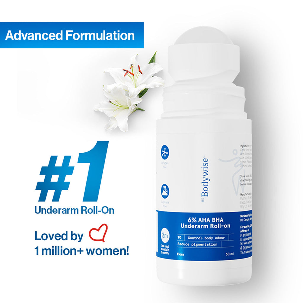 BeBodywise 6% AHA BHA Advanced Underarm Roll On | Grocsy