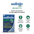 Wellman 70+ UK's No.1 Multivitamin Tablets) For Men Above 70 (Pumpkin Seed Bioflavonoids, Ginseng & More