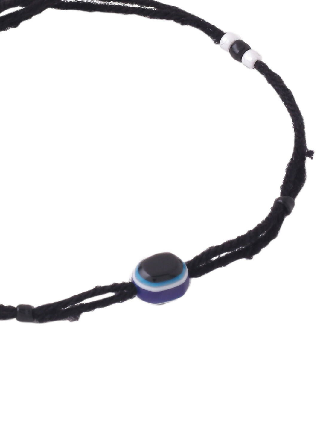 NVR Women Set of 2 Evil Eye Adjustable Black Anklets | Grocsy