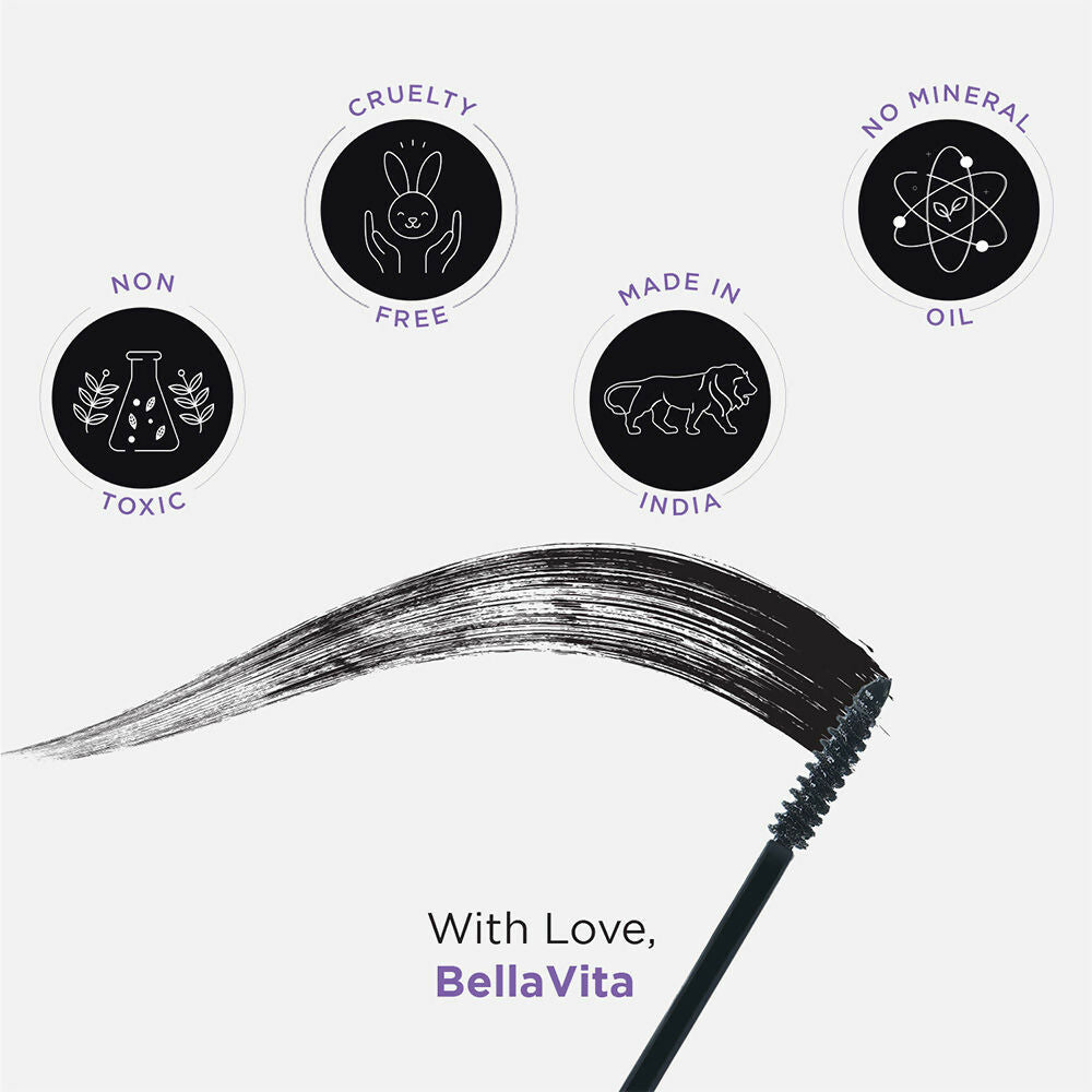 Bella Vita Organic Intense Drama Waterproof, Lengthening & Volumising Mascara Black | Grocsy