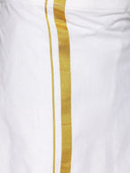 Sethukrishna Traditional Blue & White Shirt with Dhoti For Boys | Grocsy