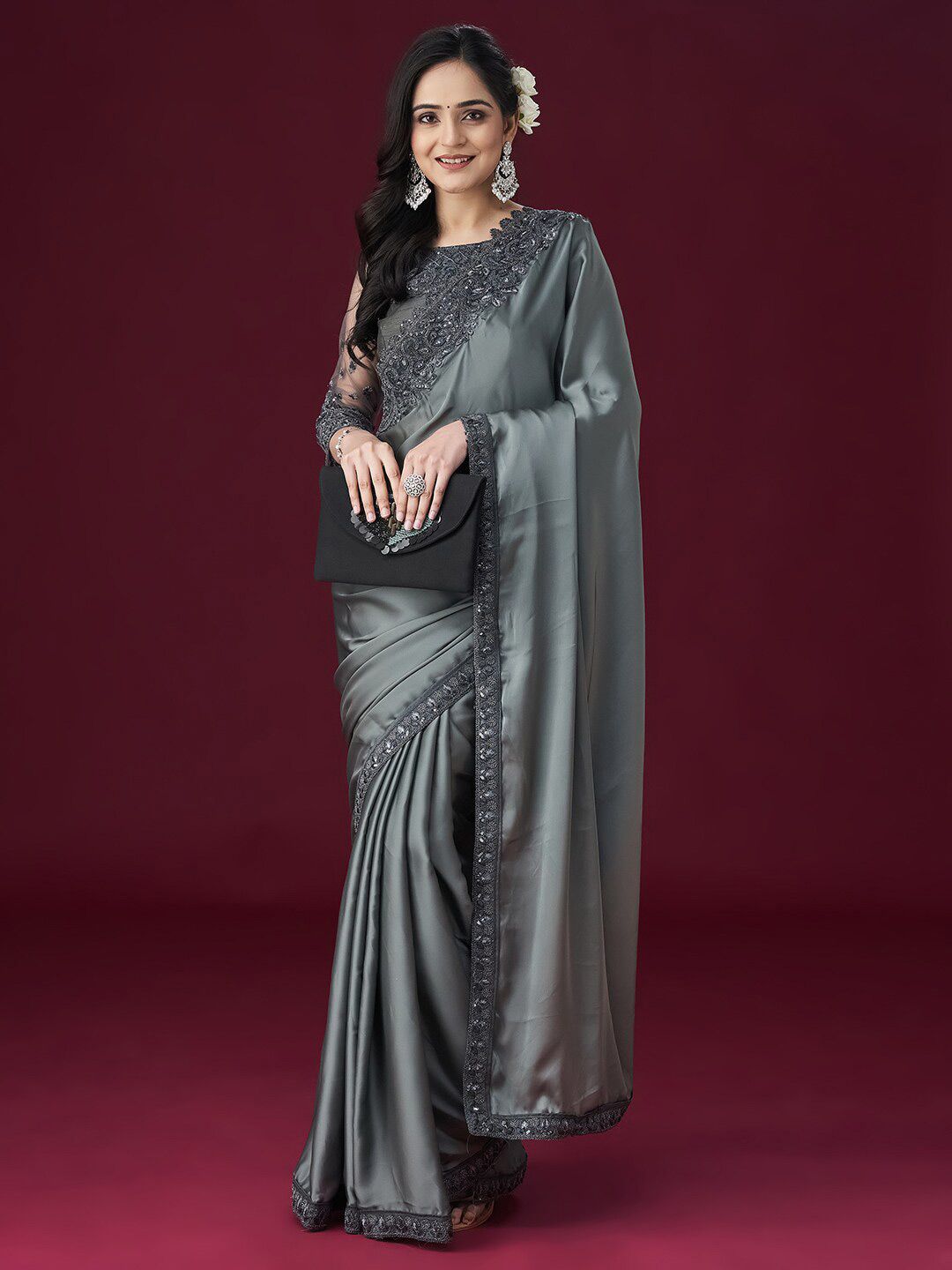 kasee Ethnic Embroidered Sarees | Grocsy