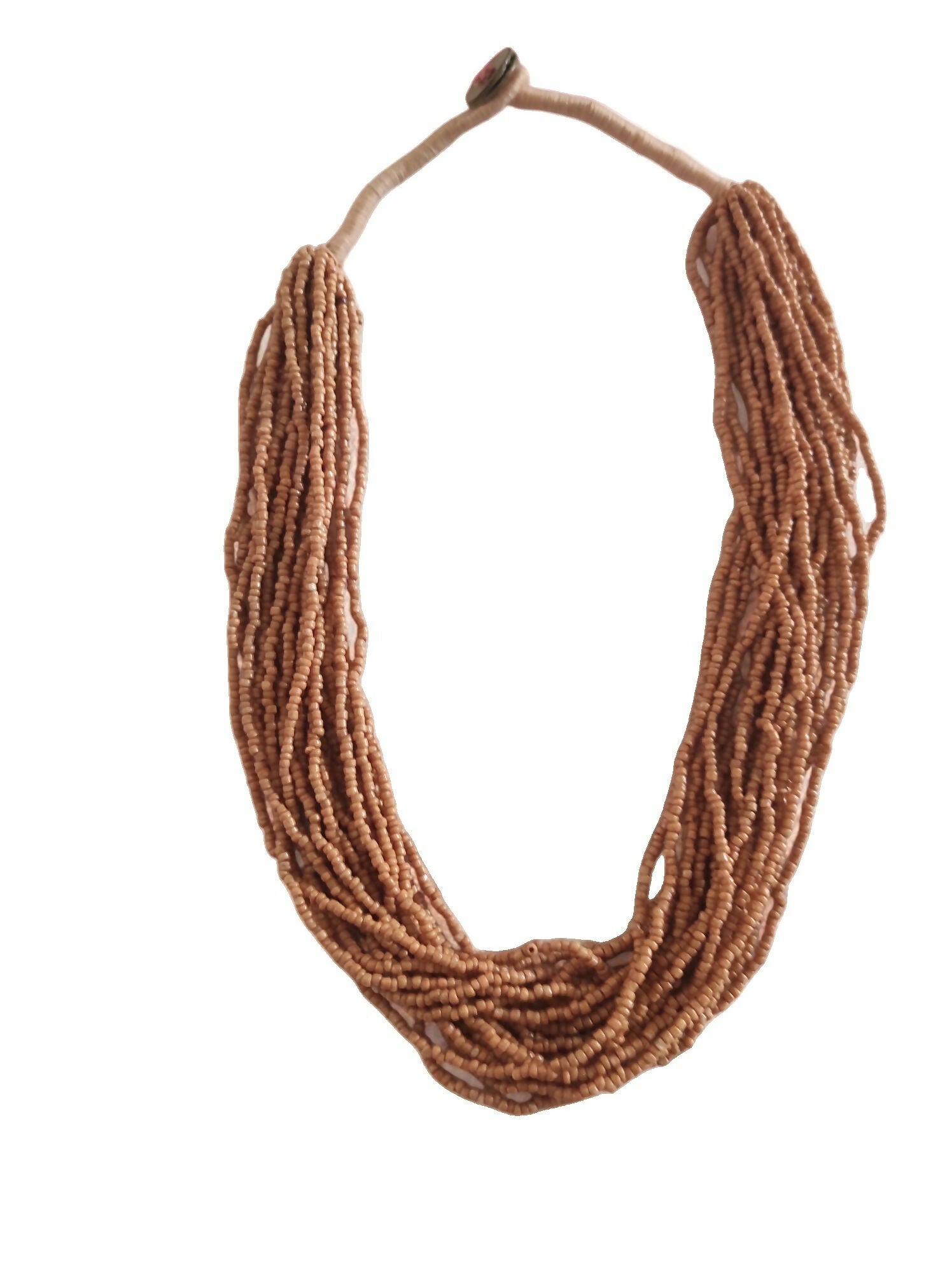Inhanns Handmade Beaded Multilayer Necklace, 20 Layers - Sandalwood | Grocsy