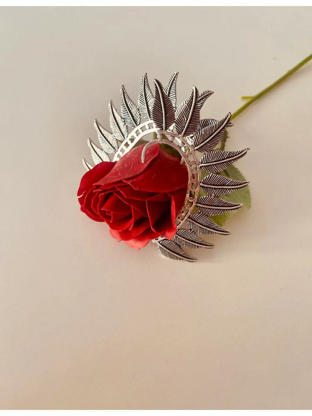 NVR Women Ethnic Silver Plated Brass Leaf Style Ear Cuff