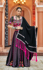 AI Fashion Multi Color Viscose Rayon Designer Navratri Lehenga Choli Collection | Grocsy